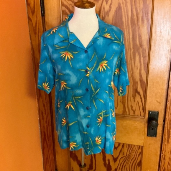 Vintage 90s California Crush Bright Floral Top - Picture 7 of 10
